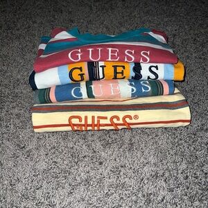 4 guess t shirts 3 mediums & 1 large (blue/yellow)